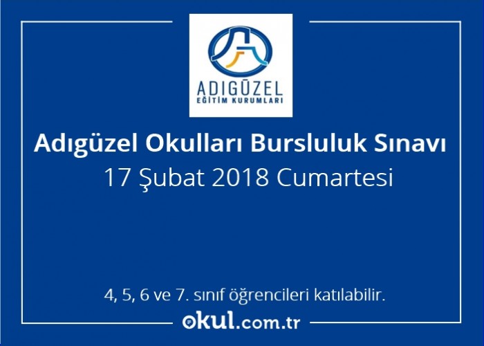 İÜV Adıgüzel Okulları Bursluluk Sınavı 2018