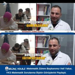 Matematik Zümre Başkanımız YKS Sorularını Değerlendirdiği Yayında Yer Aldı!