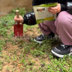 Minik eller toprağa dokundu