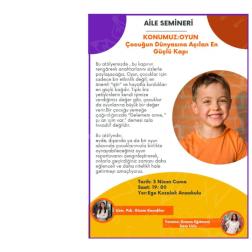Velilerimize Oyun Semineri Gerçekleştirdik.