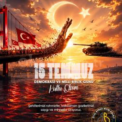 15 TEMMUZ DEMOKRASİ VE MİLLİ BİRLİK GÜNÜ KUTLU OLSUN.