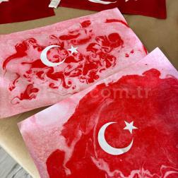 15 Temmuz Demokrasi ve Milli Birlik Günü Ebru Çalışması