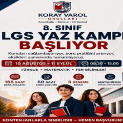 8. Sınıf LGS Yaz Kampı Başlıyor! LGS maratonunda öne geçmek ve rakiplerinizin bir adım önünde yer almak için en doğru zaman!
