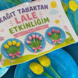 🎨 Minik eller, rengârenk boyalar ve sevgiyle hazırlanan birbirinden güzel laleler…