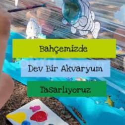 🌊 Miniklerimiz, bahçemizin gölgesinde şeffaf malzemeler ve gergi alanları kullanılarak hazırlanan dev bir akvaryum görselinin başında bir araya geliyorlar.