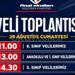 Değerli Velilerimiz, 2024-2025 eğitim-öğretim yılı hazırlıklarımız kapsamında düzenleyeceğimiz Veli Toplantısı takvimimiz belirlenmiştir.