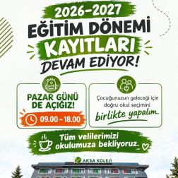 Pazar Günü Açığız! | 2026–2027 Eğitim Dönemi Kayıt Görüşmeleri