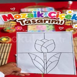 🌸🎨 Mozaik Çiçek Tasarımı!