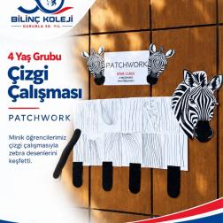 4 Yaş Grubumuzdan Patchwork Çizgi Çalışması