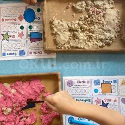 Shape Hunt. Find the shapes and circle what you found!