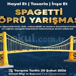 Spagetti Köprü Yarışması, öğrencilerimizin hayal gücünü mühendislik becerileriyle buluşturuyor.