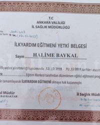 İlkyardım Eğitmenliği Yetki Belgemiz