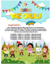 Burak Anaokulları Yaz Okulu Programı