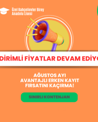AĞUSTOS AYI ERKEN KAYIT İNDİRİMLİ FİYATLAR DEVAM EDİYOR.