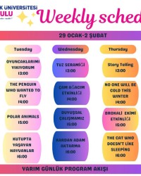 HAFTAİÇİ ÖĞLEDEN SONRA OYUN GRUBU PROGRAMI