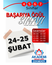 24-25 ŞUBAT BAŞARIYA ÖDÜL SINAVI BAŞVURULARI BAŞLADI !