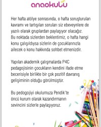 P4C   ATÖLYE DERSLERİMİZ BAŞLIYOR...