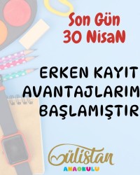 ERKEN KAYIT FIRSATLARIMIZ BAŞLAMIŞTIR.