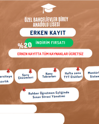 ERKEN KAYITTA TÜM KAYNAKLAR ÜCRETSİZ + %20 İNDİRİM!