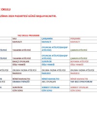 YAZ OKULU ATÖLYE PROGRAMI
