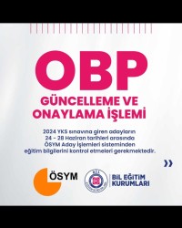 OBP GÜNCELLEME ONAYLAMA  İŞLEMİ