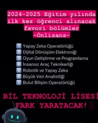 2024-2025 EĞİTİM YILINDA İLK KEZ ÖĞRENCİ ALINACAK FAVORİ BÖLÜMLER -ÖNLİSANS-