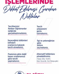 YKS TERCİH İŞLEMLERİNDE DİKKAT EDİLMESİ  GEREKEN NOTLAR