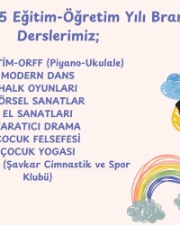 YENİ DÖNEM BRANŞ DERSİ PROGRAMIMIZ