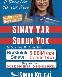 5 EKİM CUMARTESİ BURSLULUK SINAVI