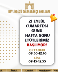 HAFTA SONU ETÜTLERİMİZ BAŞLIYOR!