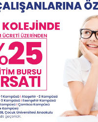 BİL KOLEJİNDE EĞİTİM ÜCRETİ ÜZERİNDEN % 25 EĞİTİM BURSU FIRSATI
