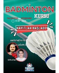 BADMİNTON KURSU KAYITLARI BAŞLADI !