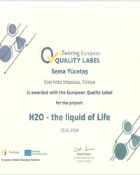 "H2O The Liquid of Life" Projesi ile Uluslararası Başarı!