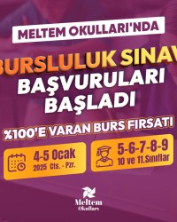 Meltem Okulları'nda Bursluluk Sınavı Başvuruları Başladı!