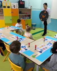 Bugün okulumuzun minikleri gök cisimlerini öğreniyor.