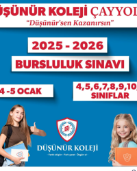 DÜŞÜNÜR KOLEJİ BURSLULUK SINAVI 4-5 OCAK'TA!