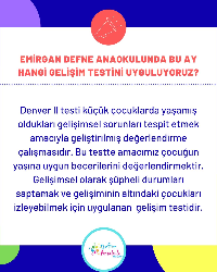 BU AY HANGİ GELİŞİM TESTİNİ UYGULUYORUZ ?