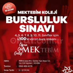 ADANA MEKTEBİM KOLEJİ BURSLULUK SINAVI