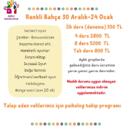 Renkli Bahçe Oyun Grubumuz Başlıyor!