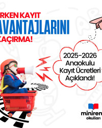 2025/ 2026 Eğitim Öğretim Yılı Erken Kayıt Dönemi Fiyatlarımız Açıklandı.