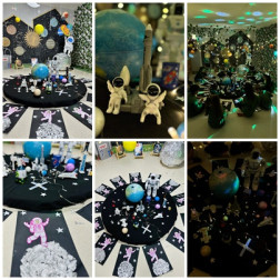 Uzay ve gökyüzü Konulu Sanat Çalışması