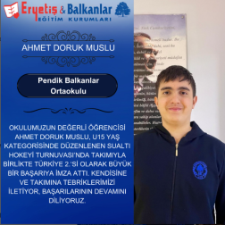 Pendik Balkanlar Ortaokul'un Gururu