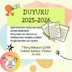 2025 - 2026 Eğitim Dönemi Kayıtlarımız Başlamıştır