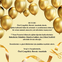 BERRAK ANAOKULU YENİ YERLEŞKE