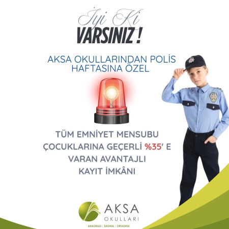 POLİS TEŞKİLATININ 180. KURULUŞ YILDÖNÜMÜNE ÖZEL AVANTAJLI KAYIT FIRSATLARINI KAÇIRMAYIN