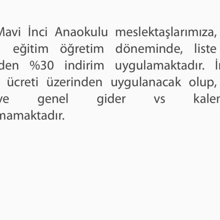 Meslektaşlarımıza Özel %30 Eğitim Ücreti İndirimi!