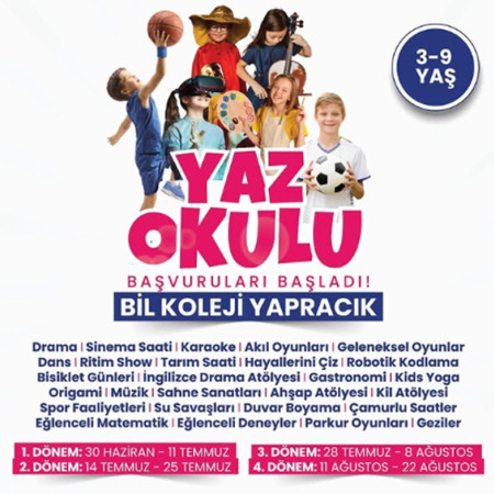 📣 YAZ OKULU BAŞLIYOR! (3–9 Yaş)