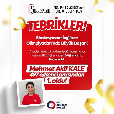 Shakespeare İngilizce Olimpiyatları'nda Büyük Başarı