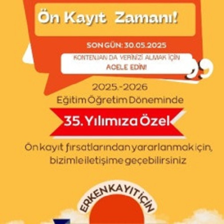 2025/2026 Eğitim Öğretim Dönemi Ön Kayıt