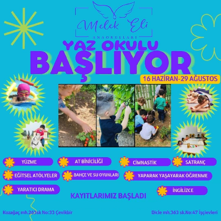 🌞 Özel Buca Melek Eli Anaokulu Yaz Okulu Başlıyor!